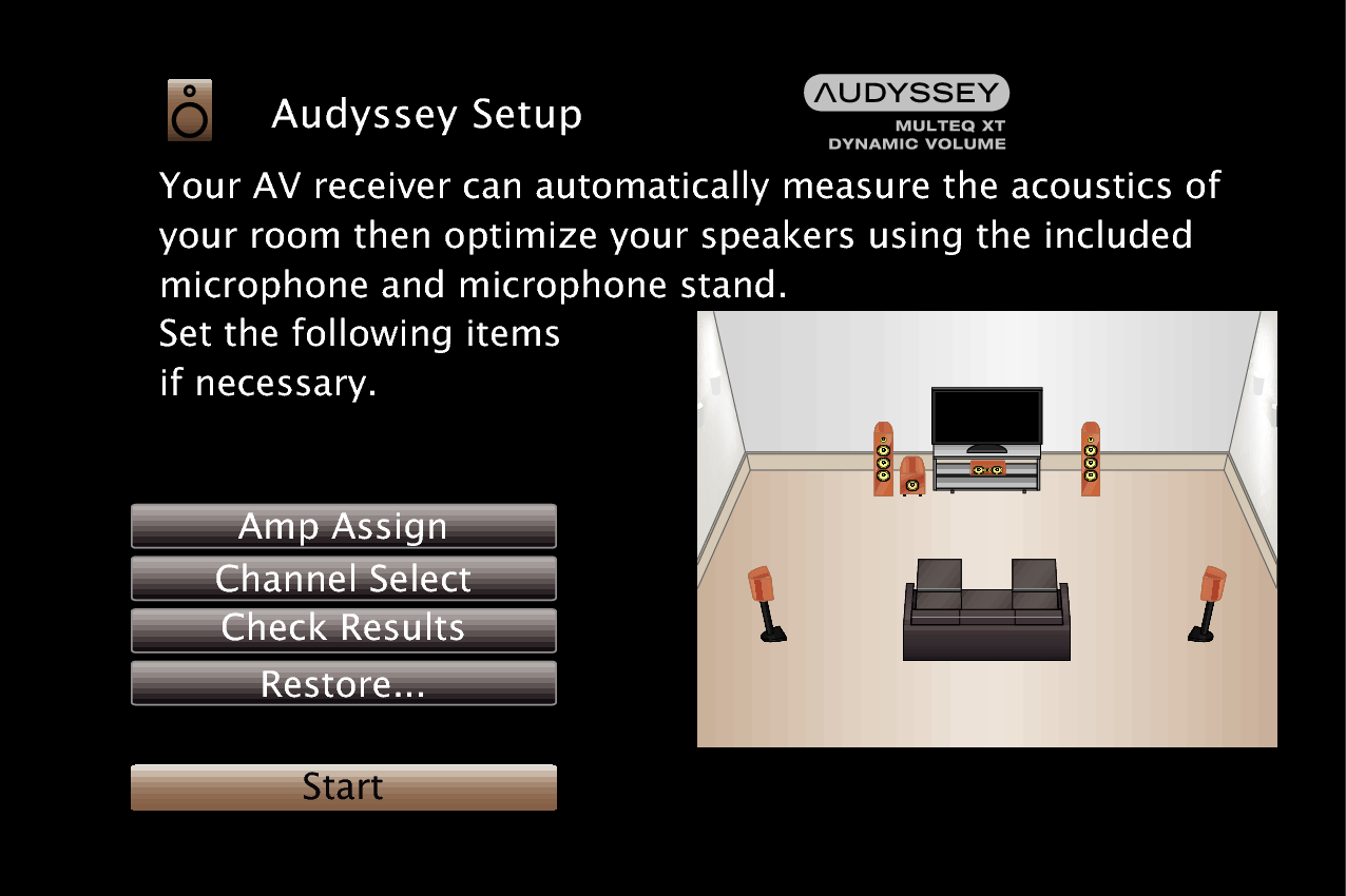 GUI AudysseySetup3 MultEQ XT Mz